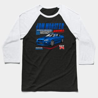 NISSAN SKYLINE GTR-R34 (BLUE) Baseball T-Shirt